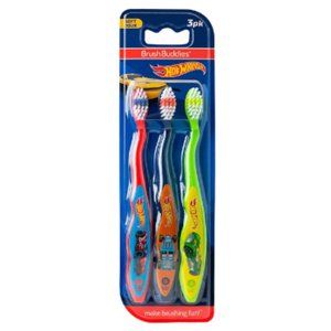 Brush Buddies Hot Wheels Toothbrush for Kids, Toddler Toothbrushes